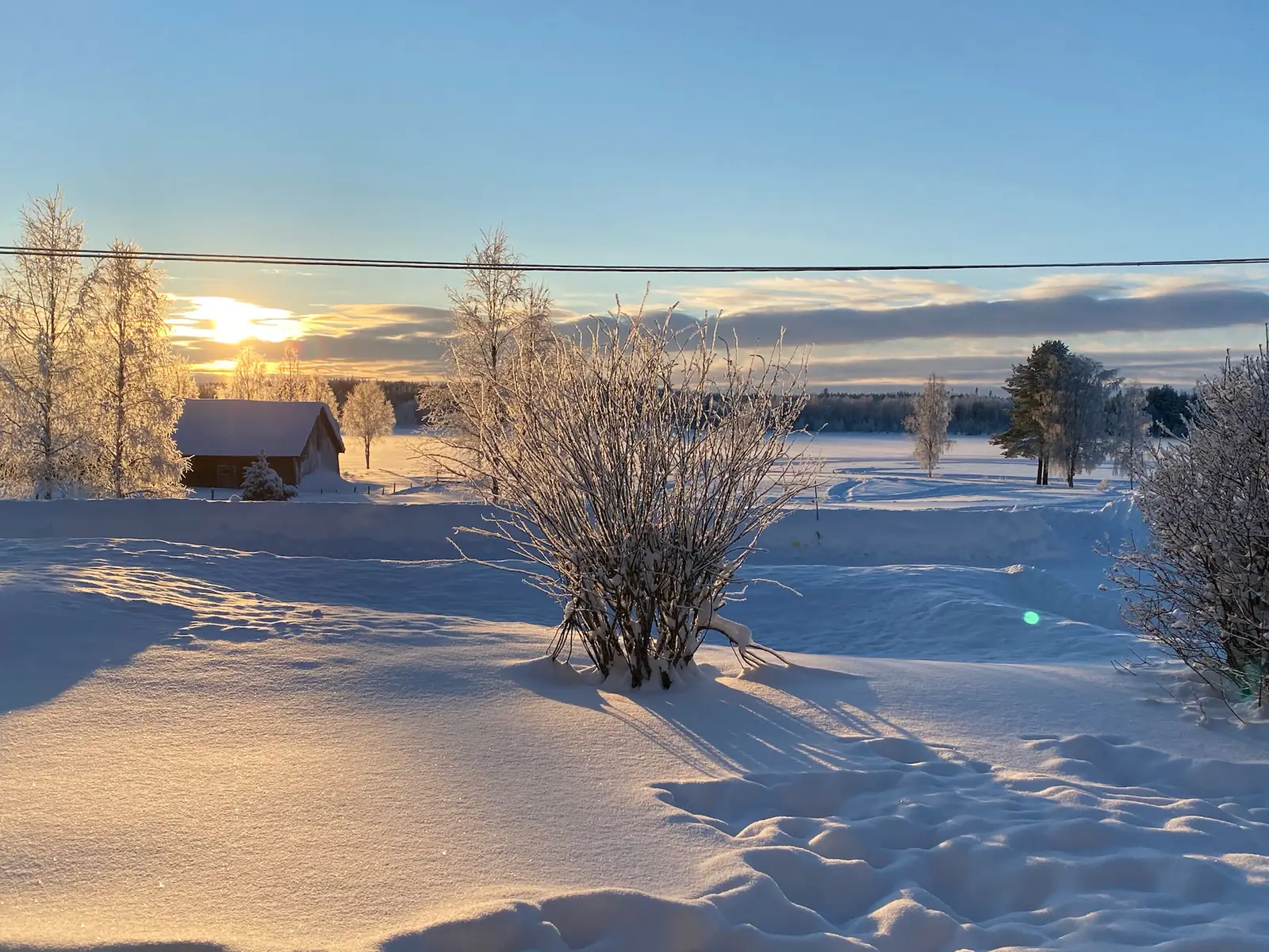 Sunrise over our snowy homestead